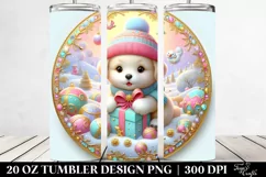 3D Pastel Puppy Winter Scene 20 Oz Tumbler Product Image 2