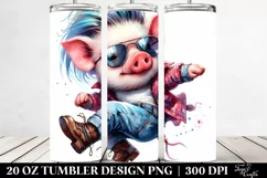 Cute Baby Pig in Jeans, Sublimation Clipart Product Image 2