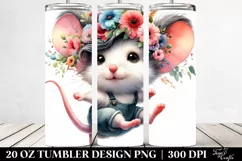 Watercolor Vibrant Drawing of a Cute Baby Mouse 20 Oz Product Image 2
