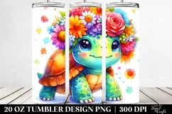 Vibrant Turtle Flower | 20 oz Tumbler Product Image 2