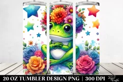 Vibrant Frog with Flower Crown, High-Res 20 Oz Tumbler Product Image 2