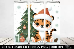 Cute Baby Tiger with Christmas Tree 20 Oz Tumbler Product Image 2