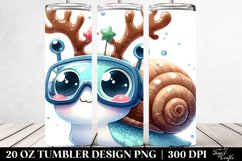 Baby Snail with Reindeer Horns PNG Product Image 2