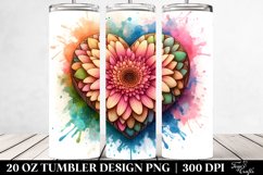 Detailed Stained Gerbera Tumbler | 20 oz Tumbler Product Image 2