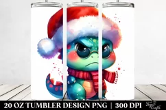 Cute Dinosaur with Santa Hat 20 Oz Tumbler Product Image 2