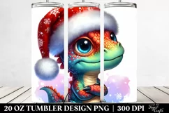 Cute Dinosaur with Santa Hat 20 Oz Tumbler Product Image 2