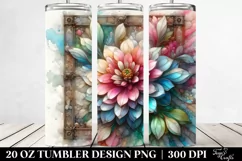 Abstract Wooden Zinnia 20 Oz Tumbler Product Image 2
