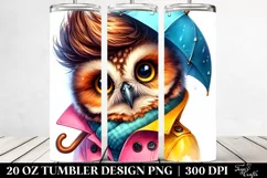 Cute Baby Owl with Cool Haircut and Raincoat 20 Oz Tumbler Product Image 2