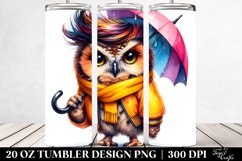 Cute Baby Owl with Cool Haircut and Raincoat 20 Oz Tumbler Product Image 2