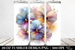 Abstract Glossy Pansy Clipart 20 Oz Tumbler Product Image 2