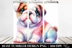 Adorable Bulldog with Funny Face, Transparent 20 Oz Tumbler Product Image 2