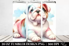Pastel Bulldog with Funny Look, Transparent 20 Oz Tumbler Product Image 2
