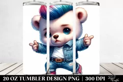 Cute Baby Bear Dancing with Cool Haircut 20 Oz Tumbler Product Image 2