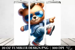 Cute Baby Bear Dancing with Cool Haircut 20 Oz Tumbler Product Image 2