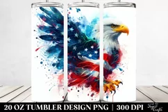 USA Flag Eagle Watercolor Tumbler Design Product Image 2