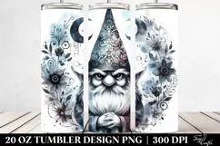 20 oz Tumbler Evil Gnome and Flowers Product Image 2