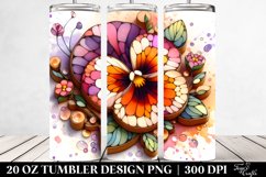 Shiny Stained Pansy | 20 Oz Tumbler Product Image 2