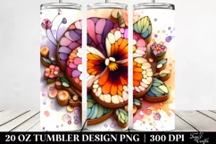 Shiny Stained Pansy | 20 Oz Tumbler Product Image 2