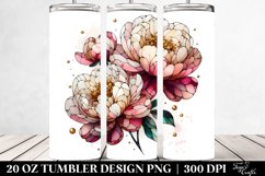 Abstract Stained Peonies | 20 Oz Tumbler Product Image 2