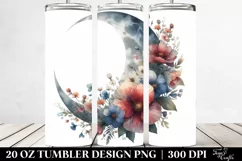 20 oz Tumbler Half Moon and Flowers Product Image 2