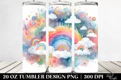 Colorful Pastel Clouds Whimsical Rainbow | 20 Oz Tumbler Product Image 2
