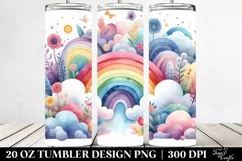 Colorful Pastel Rainbow Whimsical 20 oz Tumbler Product Image 2