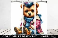 Watercolor Bear with Cool Haircut 20 Oz Tumbler Product Image 2