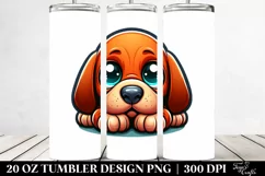 Cute Baby Bloodhound Sleeping, Transparent 20 Oz Tumbler Product Image 2