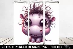 Crazy Looking Baby Hippo Clipart, Transparent 20 Oz Tumbler Product Image 2
