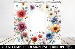 Centered Wild Flowers Colorful Frame Tumbler Product Image 2