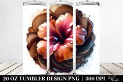 Abstract Glossy Hibiscus | 20 Oz Tumbler Product Image 2
