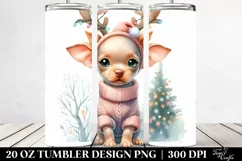 Baby Vizsla with Reindeer Horns PNG Product Image 2
