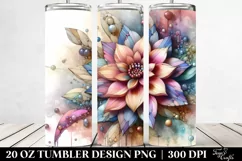 Abstract Wooden Dahlia 20 Oz Tumbler Product Image 2