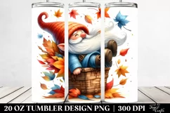 Colorful Watercolor Gnome Tumbling with Autumn Leaves | 20 Product Image 2