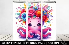 Cartoon-Style Vibrant Octopus 20 Oz Tumbler Product Image 2