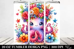 Cartoon-Style Vibrant Octopus 20 Oz Tumbler Product Image 2