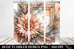 Abstract Wooden Gerbera 20 Oz Tumbler Product Image 2