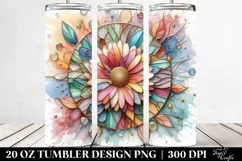 Abstract Wooden Gerbera 20 Oz Tumbler Product Image 2