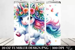 Running Baby Unicorn Tumbler Design Product Image 2