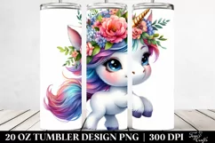 Running Baby Unicorn Tumbler Design Product Image 2