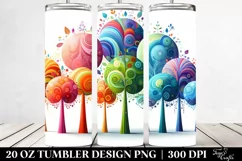 Colorful Whimsical Rainbow Trees | 20 Oz Tumbler Product Image 2
