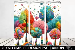 Colorful Whimsical Rainbow Trees | 20 Oz Tumbler Product Image 2