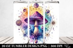 Magical Celestial Mushroom Watercolor 20 Oz Tumbler Product Image 2