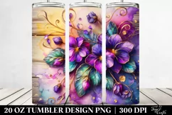 Colorful Violet Wooden Tumbler Product Image 2