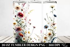 Centered Watercolor Wild Flowers | 20 Oz Tumbler Product Image 2