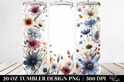 Centered Watercolor Wild Flowers | 20 Oz Tumbler Product Image 2