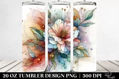 Abstract Wooden Camellia 20 Oz Tumbler Product Image 2