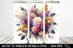 Vibrant Abstract Bouquet with Gold Foil | 20 Oz Tumbler Product Image 2