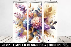Vibrant Abstract Bouquet with Gold Foil | 20 Oz Tumbler Product Image 2