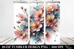 Abstract Glossy Cherry Blossom Clipart 20 Oz Tumbler Product Image 2